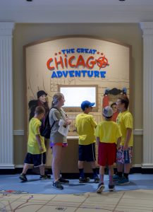 Patrons visitng the Wrigley Gallery and Facing Freedom. July 2015